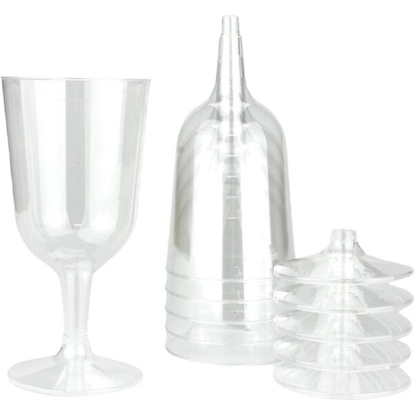 Clear Plastic Reusable Wine Glasses (Pack of 6)