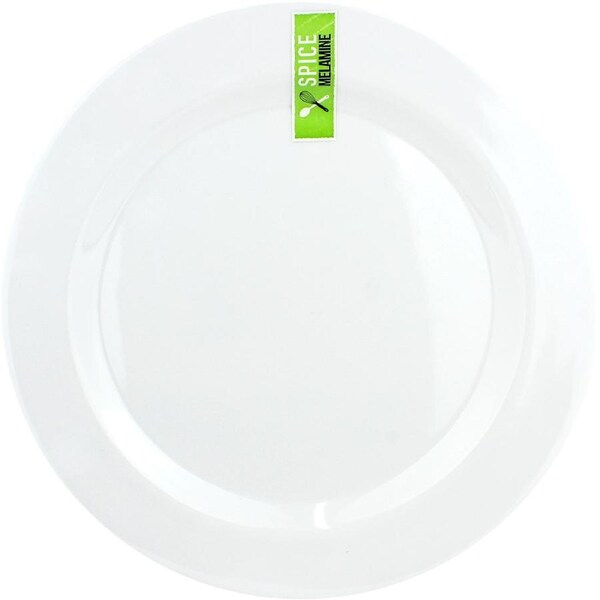 White Round Melamine Dinner Plate