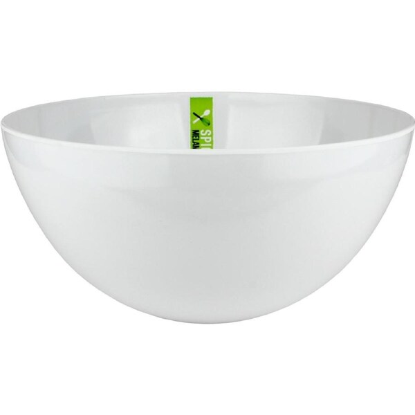 White Round Melamine Salad Bowl 25cm