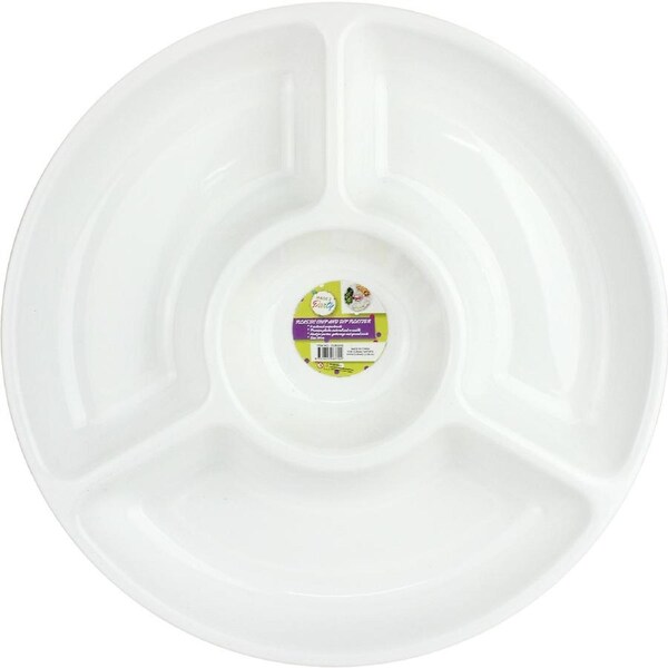 White Plastic Chip and Dip Platter 30cm