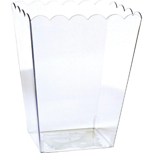 Large Clear Scalloped Plastic Container