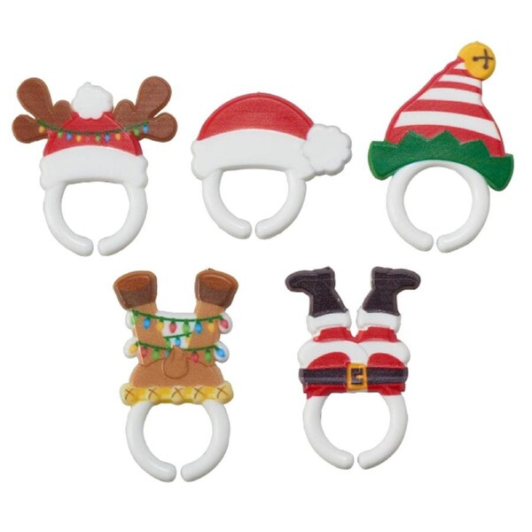 Jolly Christmas Cupcake Rings (Pack of 12)
