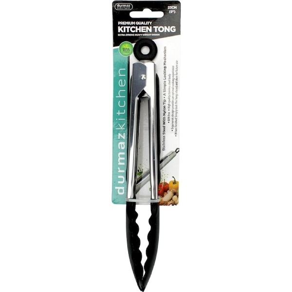 Stainless Steel & Nylon Kitchen Tongs