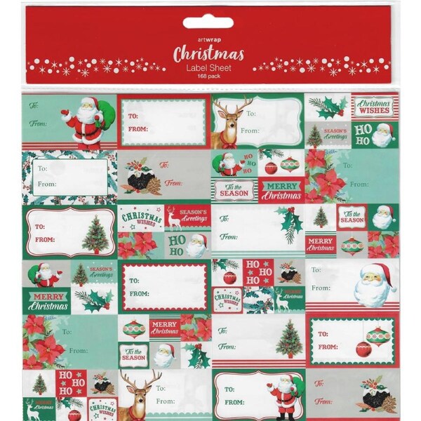 Classic Christmas Gift Labels & Stickers (Pack of 168)