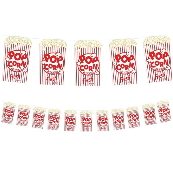 Movie Party Popcorn Box Garland Banner