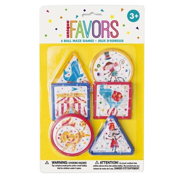 Circus Carnival Maze Games (Pack of 6)