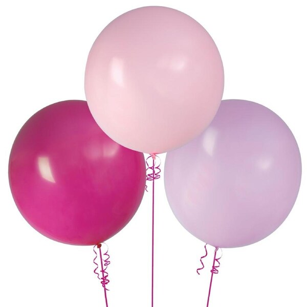 Pastel Pink & Purple Round Balloons 60cm (Pack of 3)
