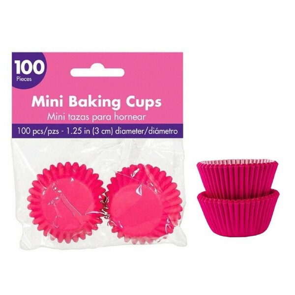 Hot Pink Mini 3cm Baking Cups (Pack of 100)