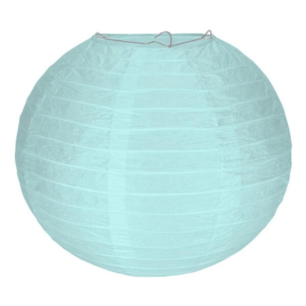 Light Blue Round Paper Lantern 25cm