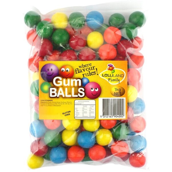 Coloured Gumballs (1kg Bag)