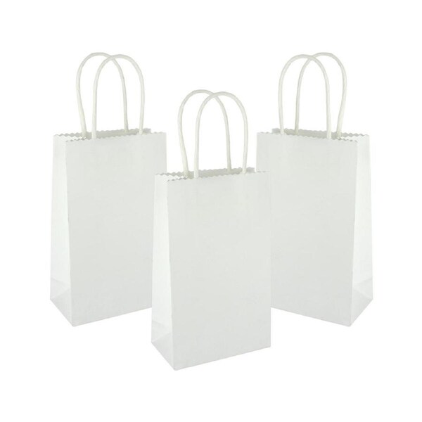 White Paper Gift Bags 16.4cm x 10.5cm x 5cm (Pack of 4)