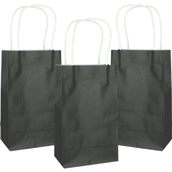 Black Paper Gift Bags 21.5cm (Pack of 5)