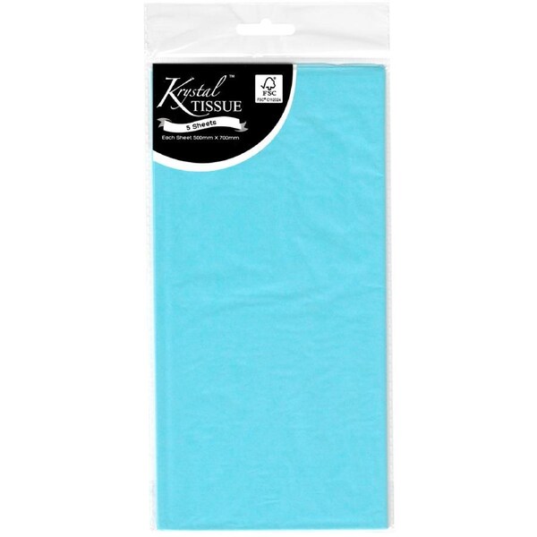Krystal Sky Blue Tissue Paper (5 Sheets)