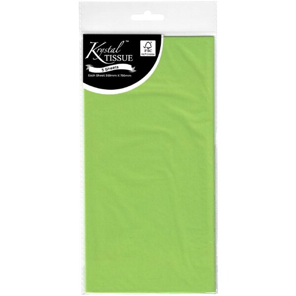 Krystal Lime Green Tissue Paper (5 Sheets)