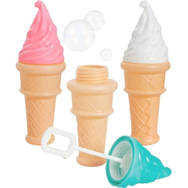 Ice Cream Shaped Bubble Bottles (Pack of 3)