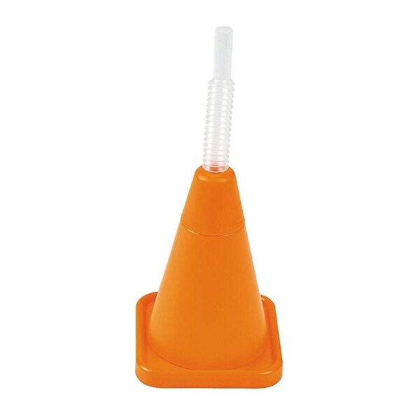Traffic Cone Novelty Cup with Straw
