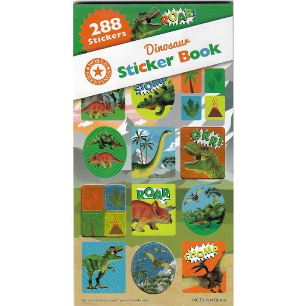 Dinosaur Sticker Book (12 Sheets)