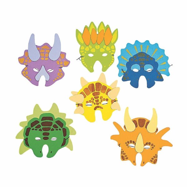 Foam Dinosaur Masks (Pack of 12)