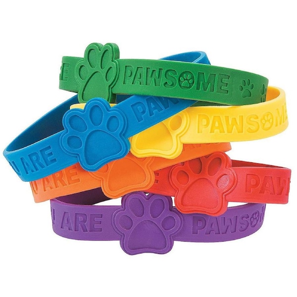 Paw Print Wristbands (Pack of 24)