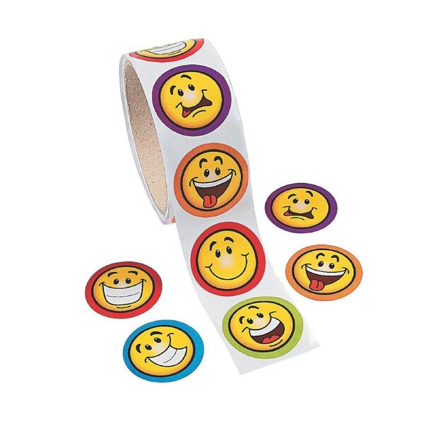 Smile Face Stickers (Roll of 100)