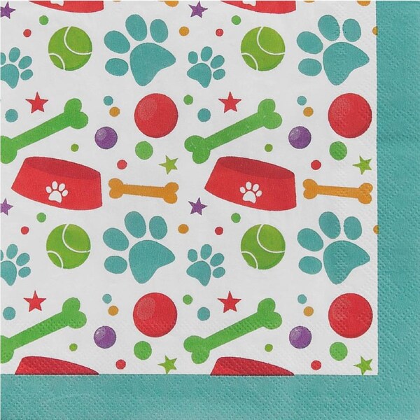 Dog Party Large Napkins / Serviettes (Pack of 16)