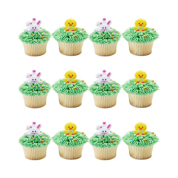 Easter Chick & Bunny Cupcake Rings (Pack of 12)