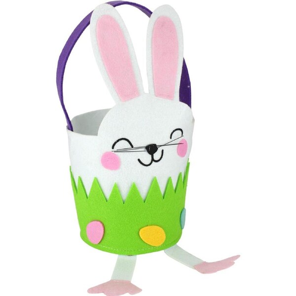 Felt Easter Bunny Egg Hunt Basket with Handle