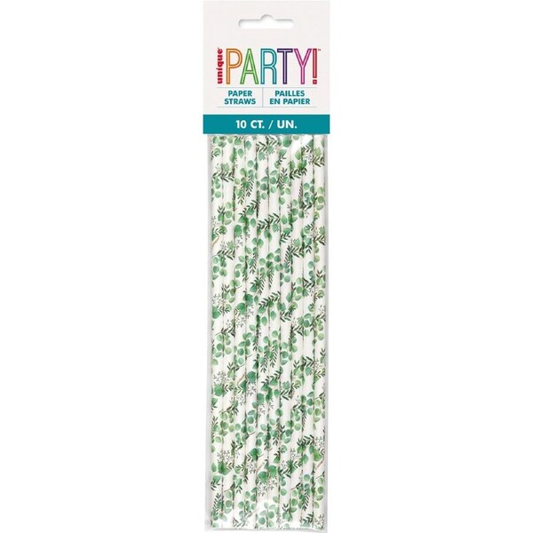 Eucalyptus Greens Paper Straws (Pack of 10)