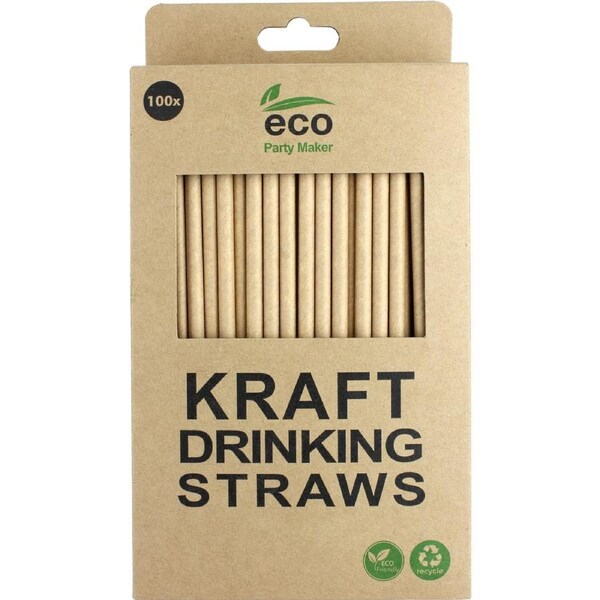 Brown Kraft Paper Straws (Bulk Pack of 100)