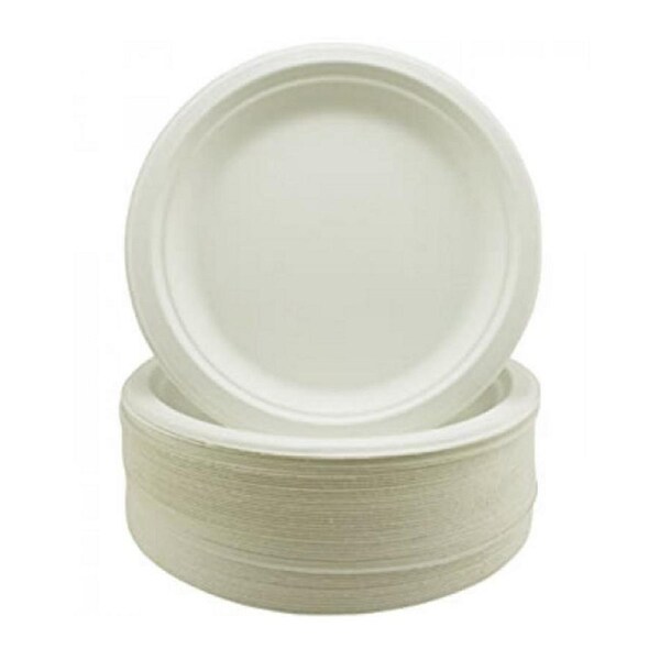 White Sugar Cane Small Plates 18cm (Bulk Pack of 50)