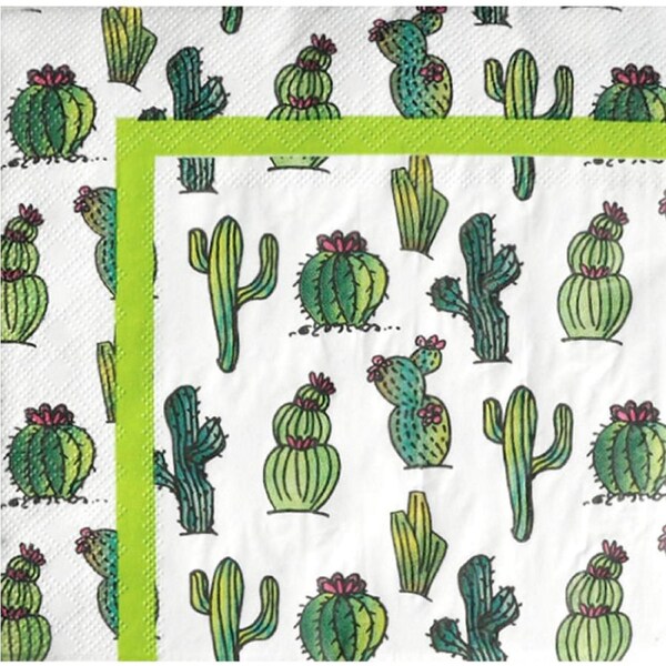 Cactus Garden Large Paper Napkins / Serviettes (Pack of 20)