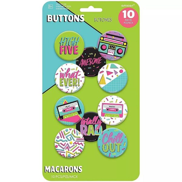 Awesome 80's Metal Badges (Pack of 10)