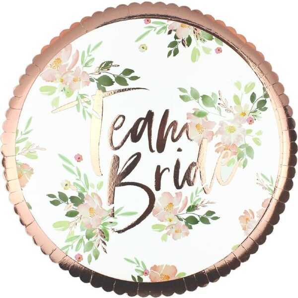 Ginger Ray Floral Hen Party Large Paper Plates (Pack of 8)