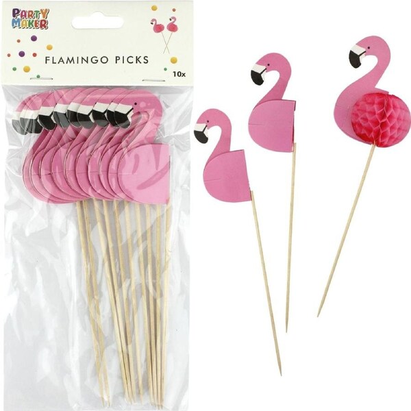 Flamingo Honeycomb Picks (Pack of 10)