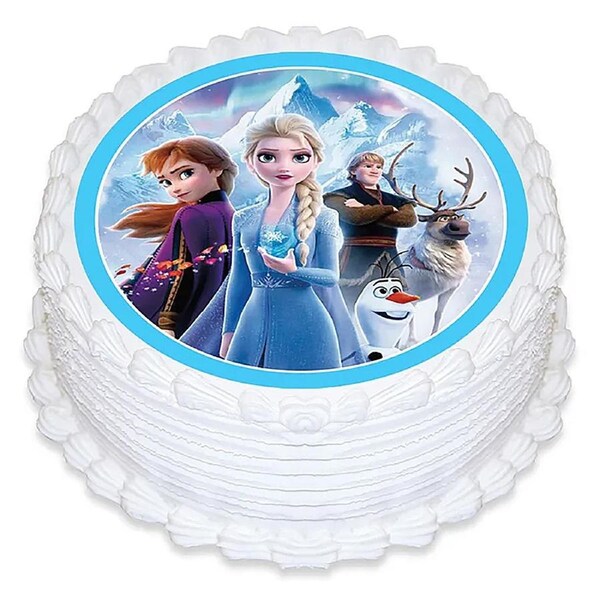 Frozen Round Edible Icing Cake Decoration