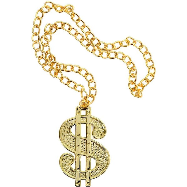 Gold Dollar Sign Necklace