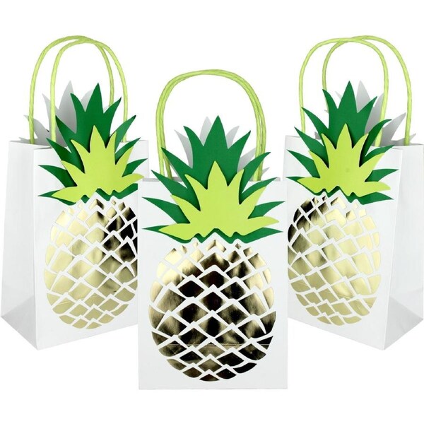 Gold Foil Pineapple Mini Paper Favour Bags (Pack of 3)