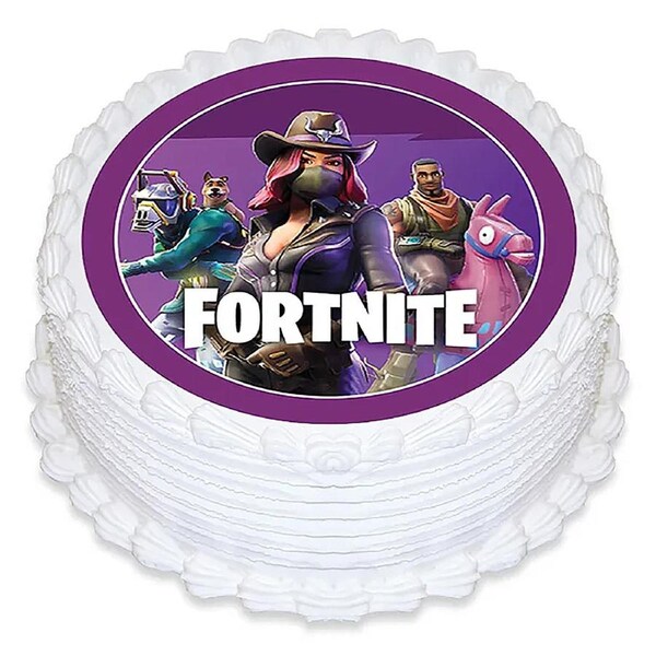 Fortnite Edible Icing Round Cake Decoration