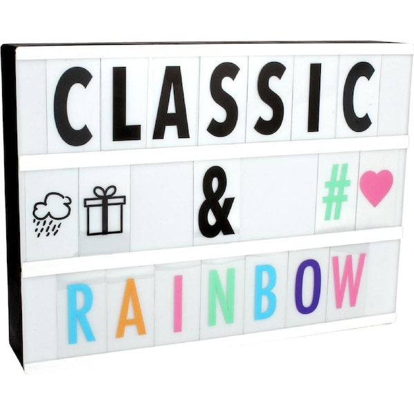 LED Lightbox with Coloured Letters, Numbers & Symbols