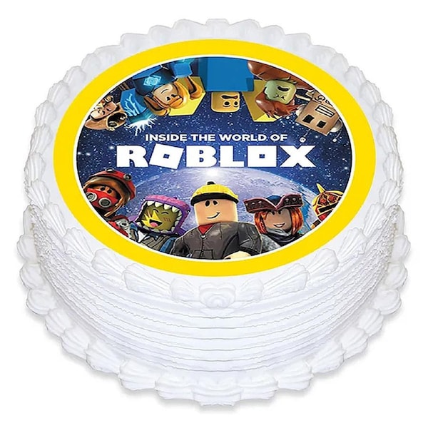 Roblox Round Edible Icing Cake Decoration