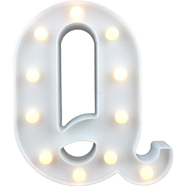 LED Light Up Letter Q White