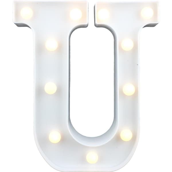 LED Light Up Letter U White