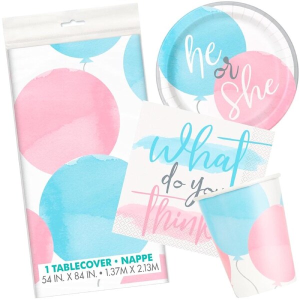 Gender Reveal Party Starter Set (For 8 Guests)