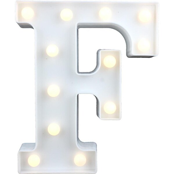 LED Light Up Letter F White