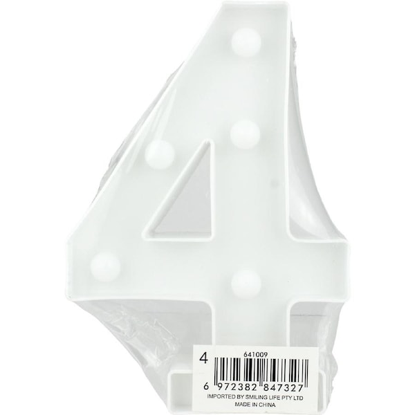 LED Light Up Number 4 White