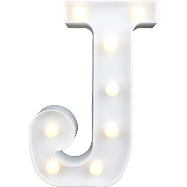 LED Light Up Letter J White