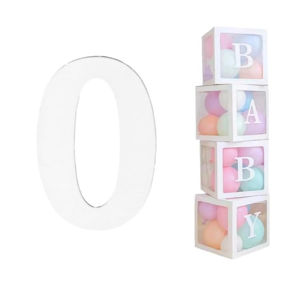 White Cardboard Number 0 (Pack of 2)