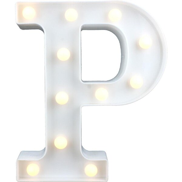 LED Light Up Letter P White