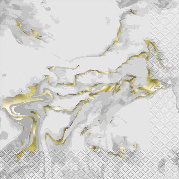 Gold Marble Large Napkins / Serviettes (Pack of 20)