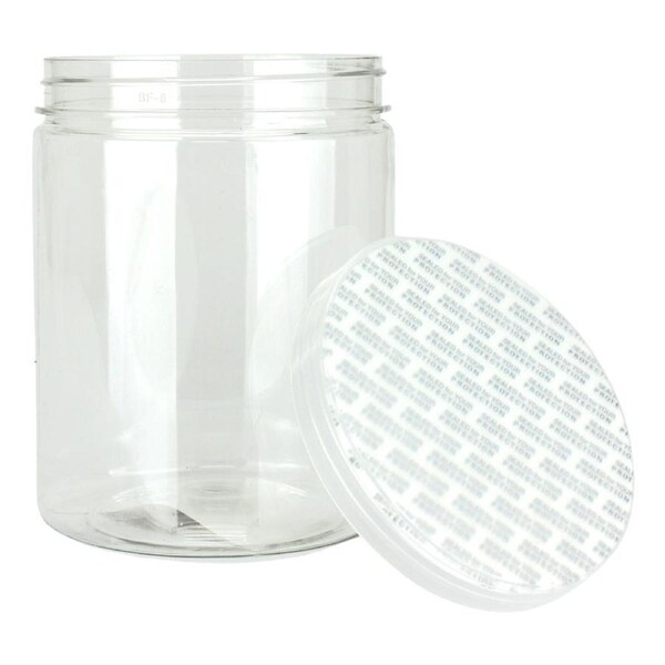 Clear Plastic Round Screw Top Jar 500ml